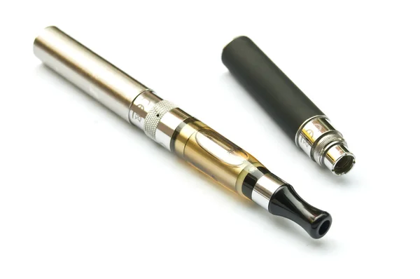 E-cigarette closeup with second battery on white background — Stock Photo, Image