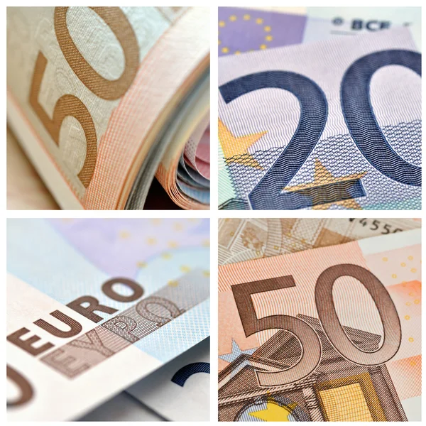 Euro  banknote closeup background collage — Stock Photo, Image