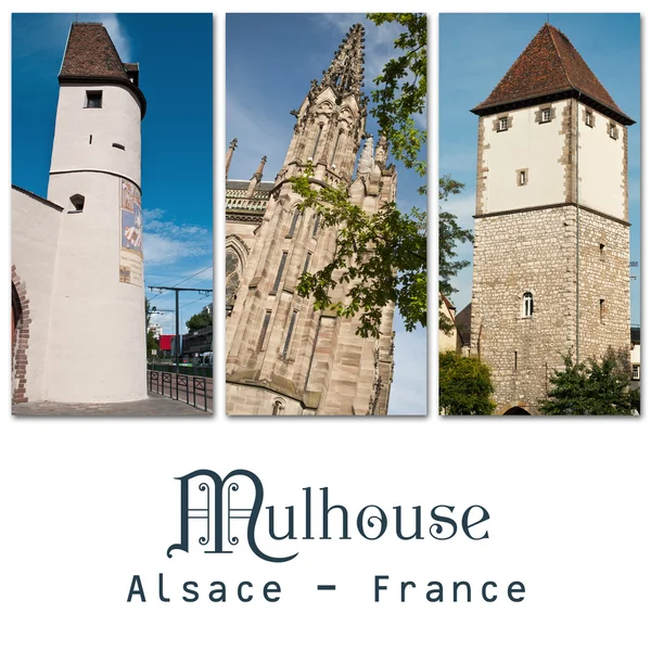 Tourism in mulhouse  collage — Stock Photo, Image