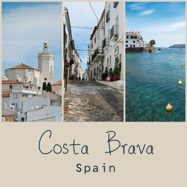 Cadaques Costa brava İspanya kolaj