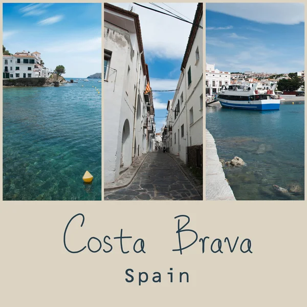 Cadaques Costa brava Spain collage — Stock Photo, Image