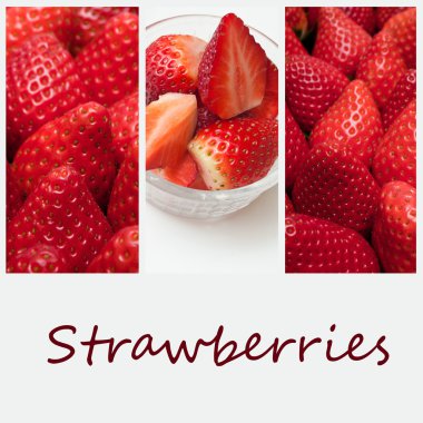 Çilek closeup kolaj