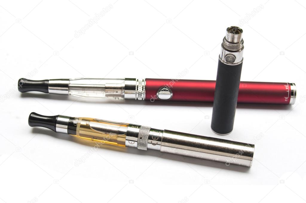 E-cigarette closeup on white background