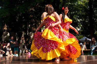 Mulhouse - Fransa - 31 Mayıs 2015 - parti ilçe komşular Daguerre Mahallesi - Karayip dansçılar