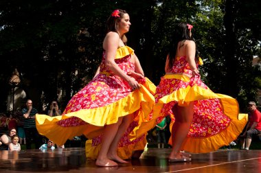 Mulhouse - Fransa - 31 Mayıs 2015 - parti ilçe komşular Daguerre Mahallesi - Karayip dansçılar