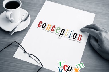 beyaz sayfa üzerinde kavramı ofis ve kelime anlayışı