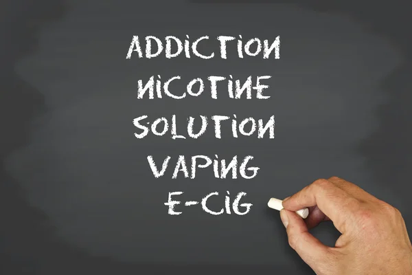 Concept chalkboard and words - e-cig theme — Stock Photo, Image