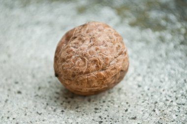 Dumanlı arka plan üzerinde ceviz