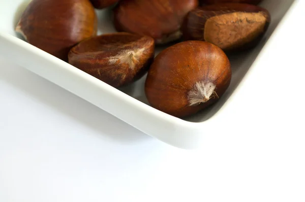 Group of chestnuts in a bowl Royalty Free Stock Images