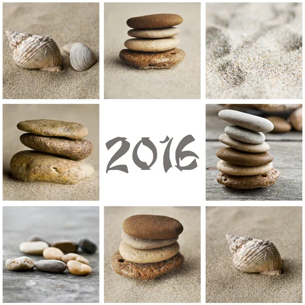 Collage de piedras zen 2016 —  Fotos de Stock