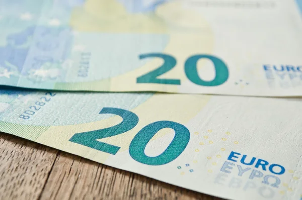 Крупный план новой банкноты в 20 евро — стоковое фото