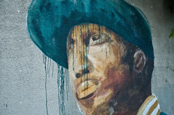graffiti of man face