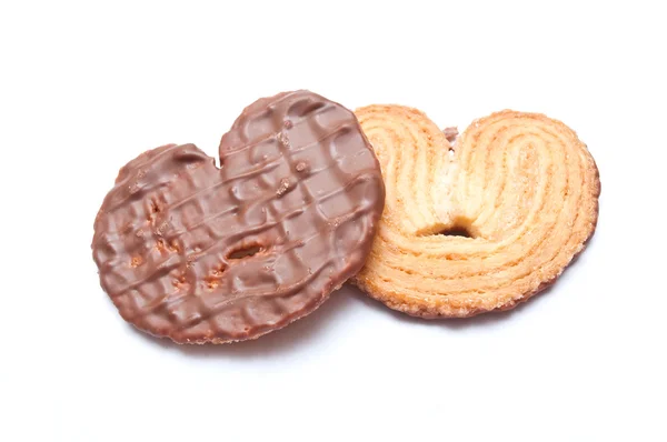 Forma de coração de biscoito de chocolate — Fotografia de Stock