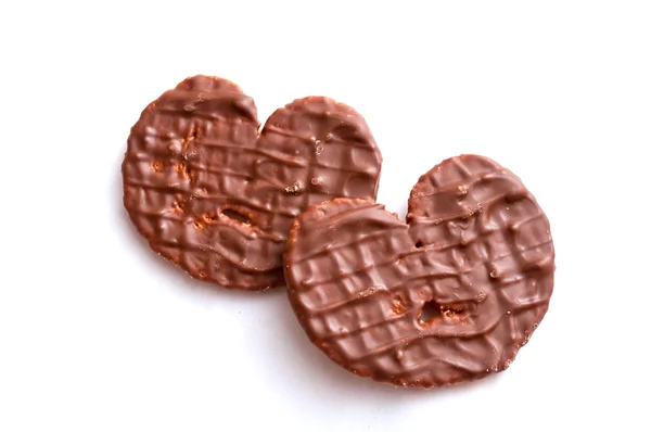 Forma de coração de biscoito de chocolate — Fotografia de Stock