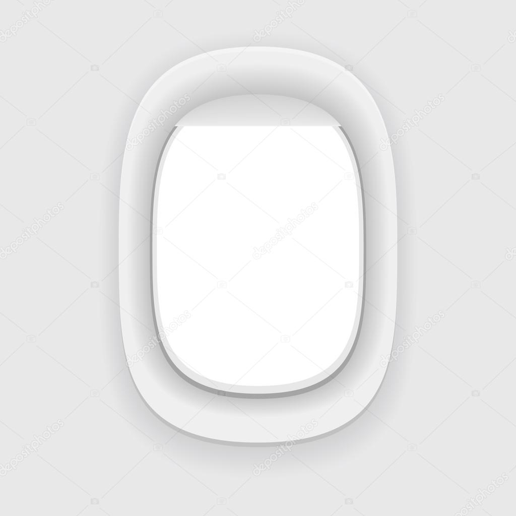 Aircraft window. Plane porthole isolated. 