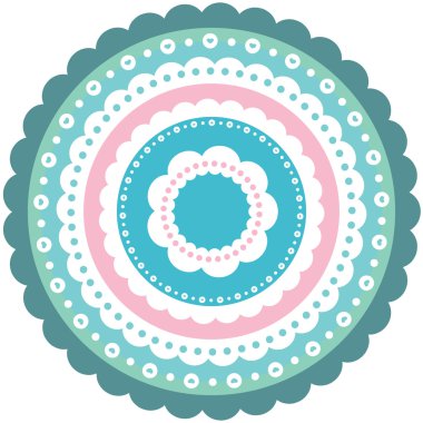 Süs daire çiçek şablon