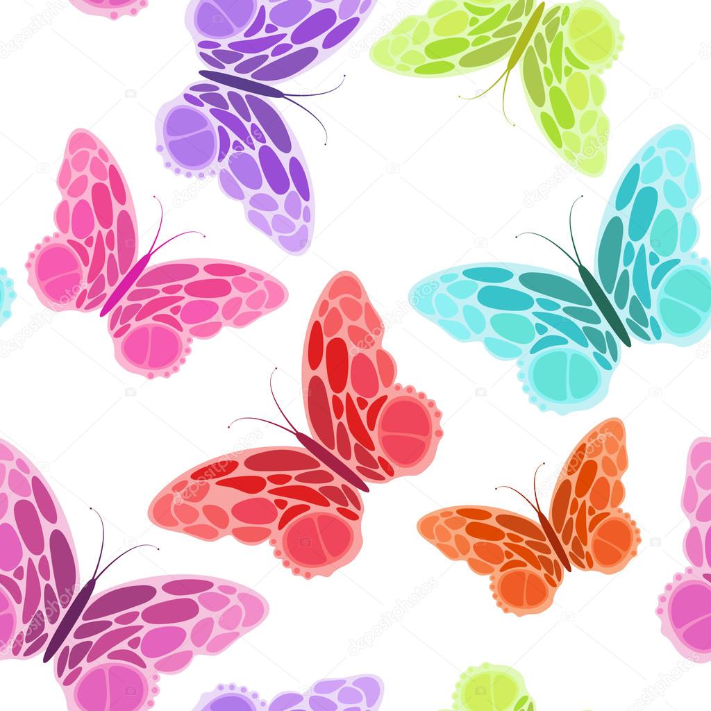 Seamless pattern with butterfly.