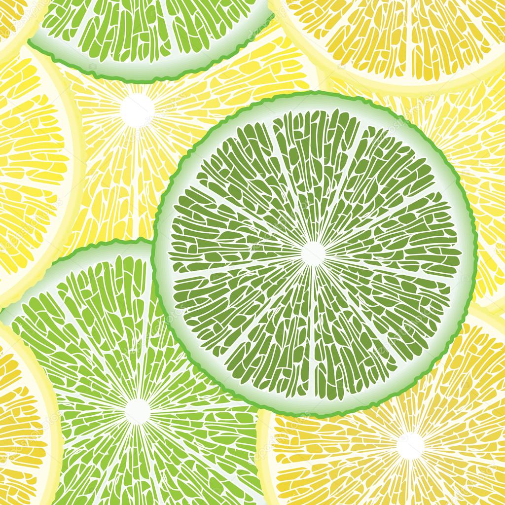 Vector seamless pattern with lemons and limes