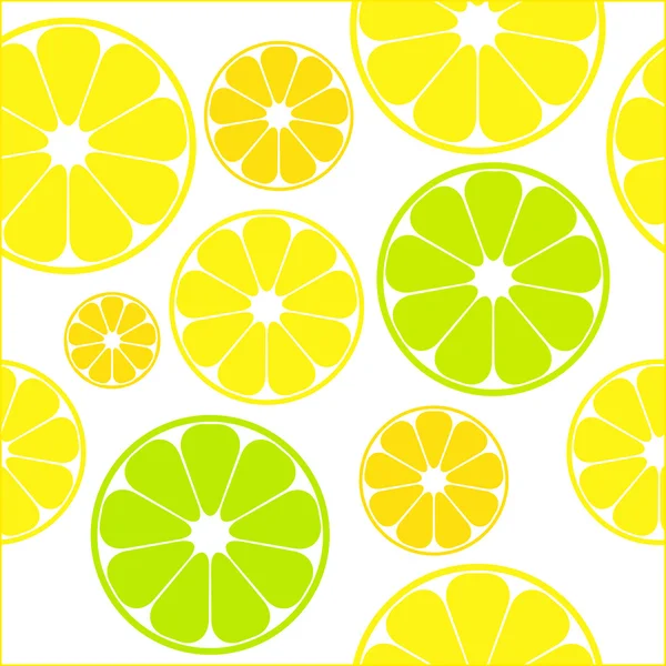 Modello senza cuciture vettoriale con limoni e lime — Vettoriale Stock