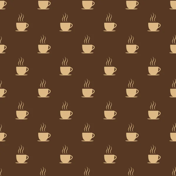 Café, thé ou tasse de chocolat chaud. Fond de motif sans couture, illustration vectorielle . — Image vectorielle