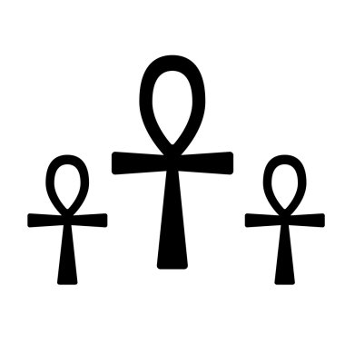Set of ancient egypt symbol Ankh (Key of Life, Eternal Life, Egyptian Cross) clipart