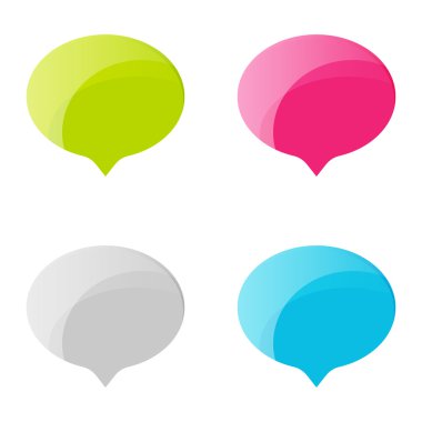 Konuşma balonu vektör Icon set. Çevrimiçi durumu renkli parlak simgeler.