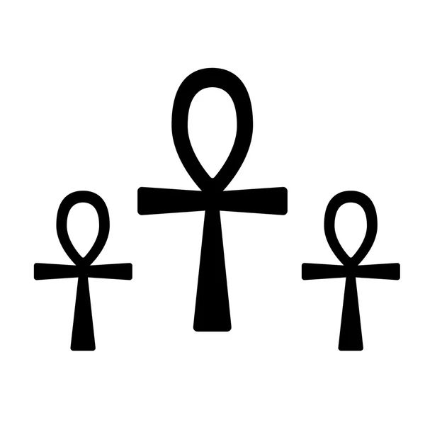 Uppsättning av forntida Egypten symbolen Ankh (Key of Life, evigt liv, egyptiska Cross) — Stock vektor