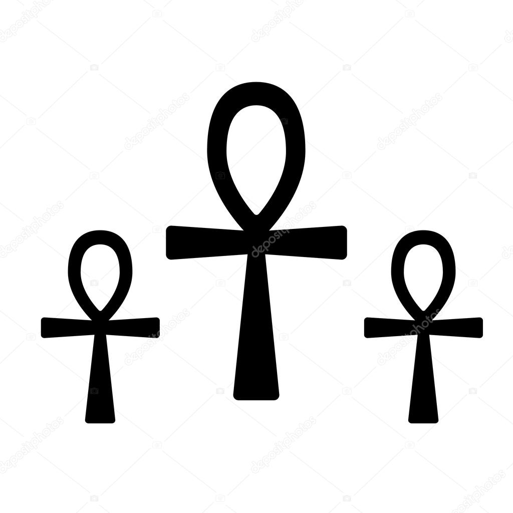 Set of ancient egypt symbol Ankh (Key of Life, Eternal Life, Egyptian Cross)