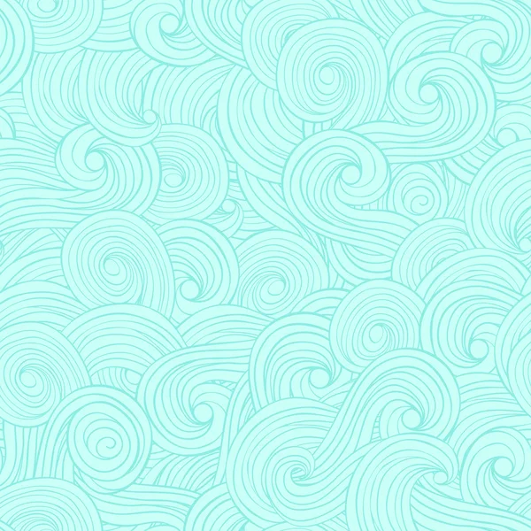 Modèle abstrait vectoriel sans couture fond dessiné à la main avec des vagues et des nuages — Image vectorielle