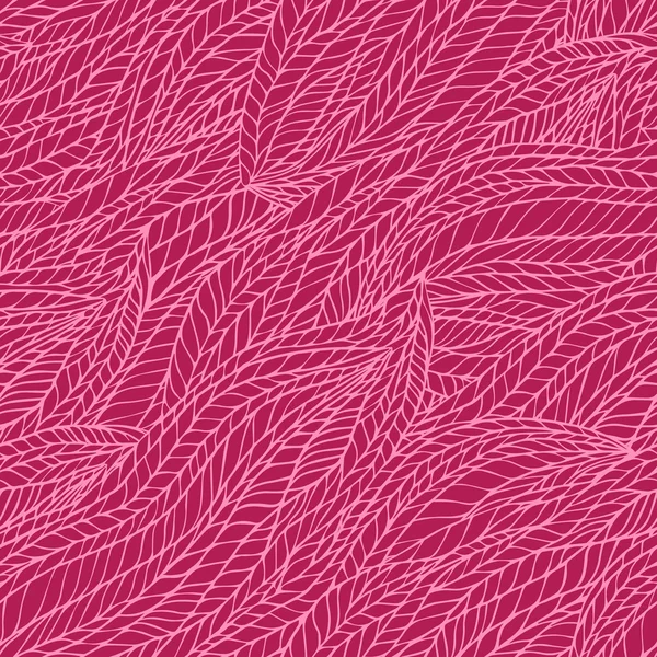 Abstracte naadloze handgetekende floral golvende wirwar roze rood achtergrondpatroon — Stockvector