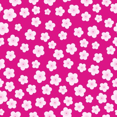 Pembe kiraz Sakura çiçeği veya Japon çiçek ağaç. Bahar zemin sorunsuz arka plan deseni