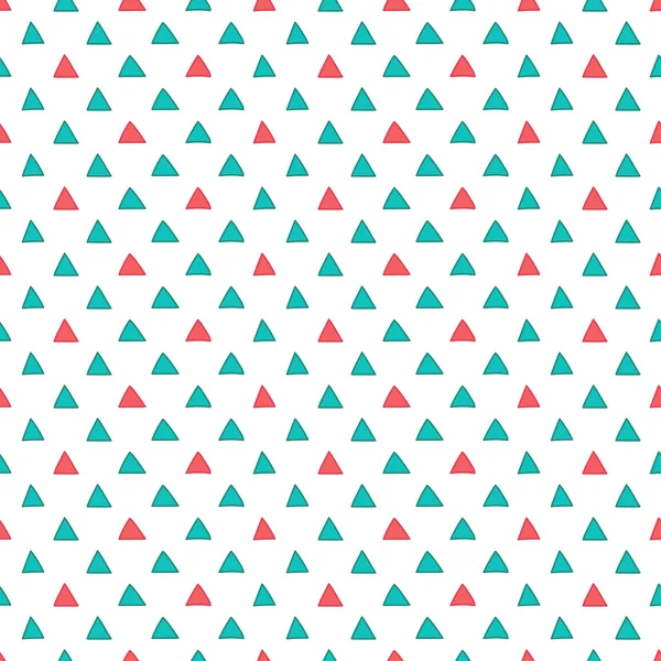 Modèle géométrique sans couture dessiné à la main. Différentes couleurs fond triangles — Image vectorielle