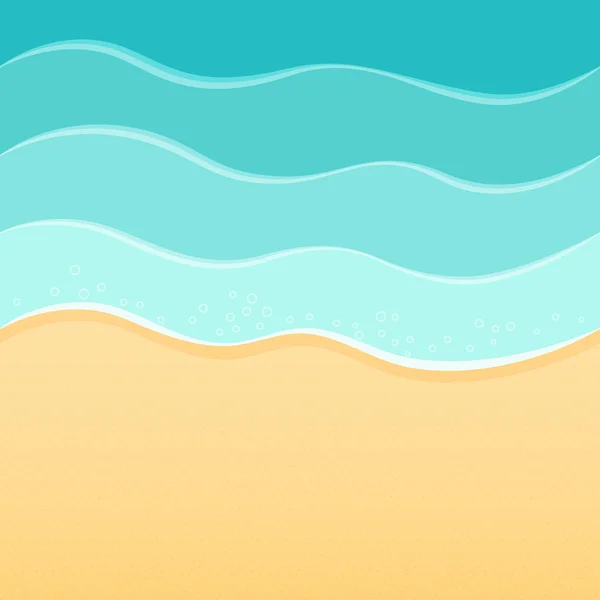 Summer sea beach background, waves and sand. — Stock Vector