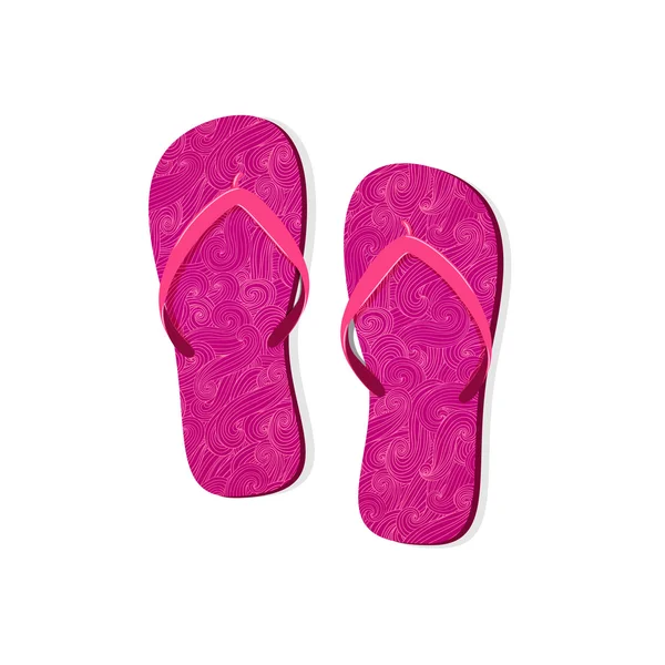 Paar van flip flops met golvende achtergrond. Vectorillustratie. — Stockvector