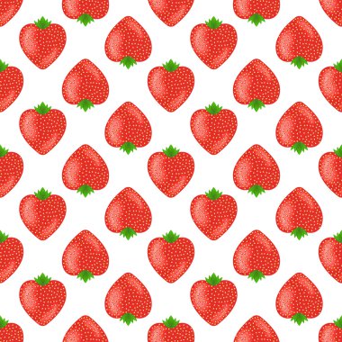 Parlak çilek ile Seamless modeli. Vektör çizim