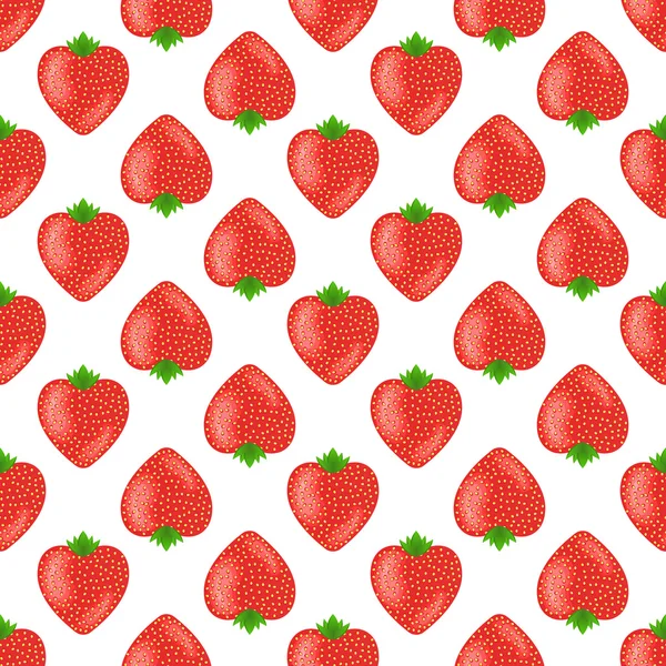 Modèle sans couture avec des fraises brillantes. Illustration vectorielle — Image vectorielle