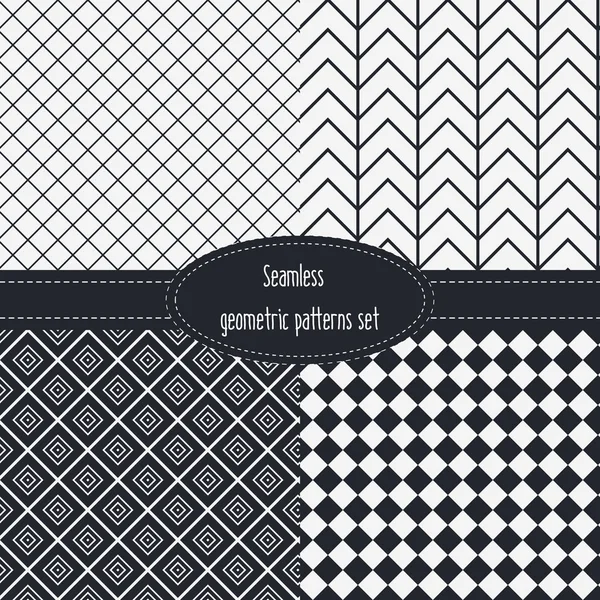 Geometrik Dikişsiz desen ayarlayın. Koyu ve açık gri renk. Siyah ve beyaz. Tek renkli arka planlar paketi paket.