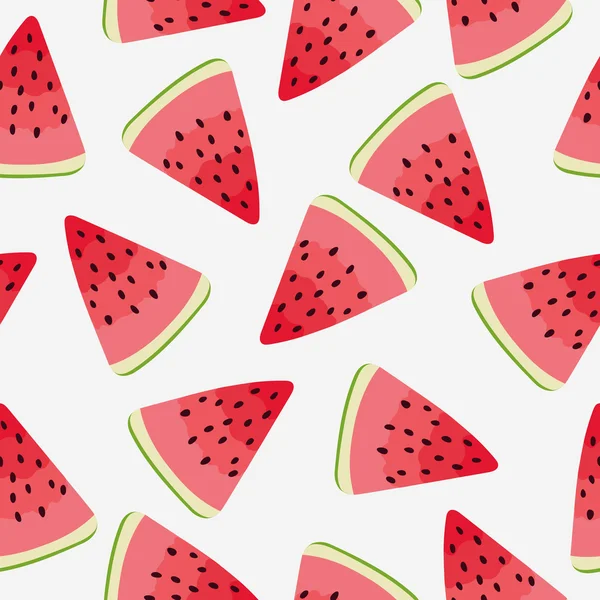 Wassermelonenscheiben. nahtloser Muster-Hintergrund. — Stockvektor