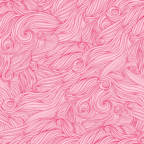 Seamless abstract hand-drawn pattern looks like hair. Pink background. — Stock Vector