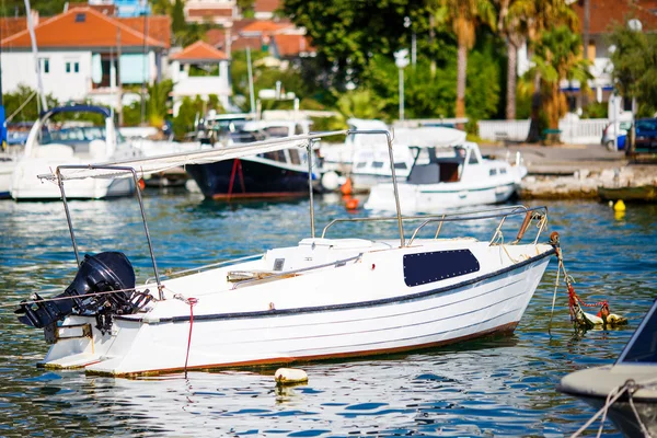 Yachts moored in a marina. Tivat, Montenegro. — Stock Photo, Image