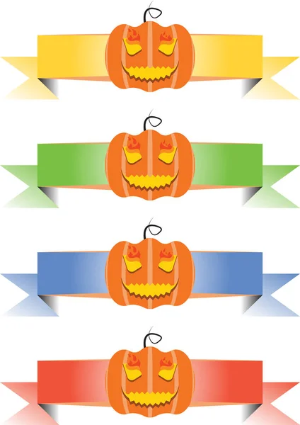 Dört renkli balkabağı kurdelesi seti.