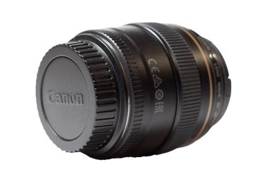 Grodno, Belarus - 11.06.2020: Canon 85 mm f / 1.8 USM lensler