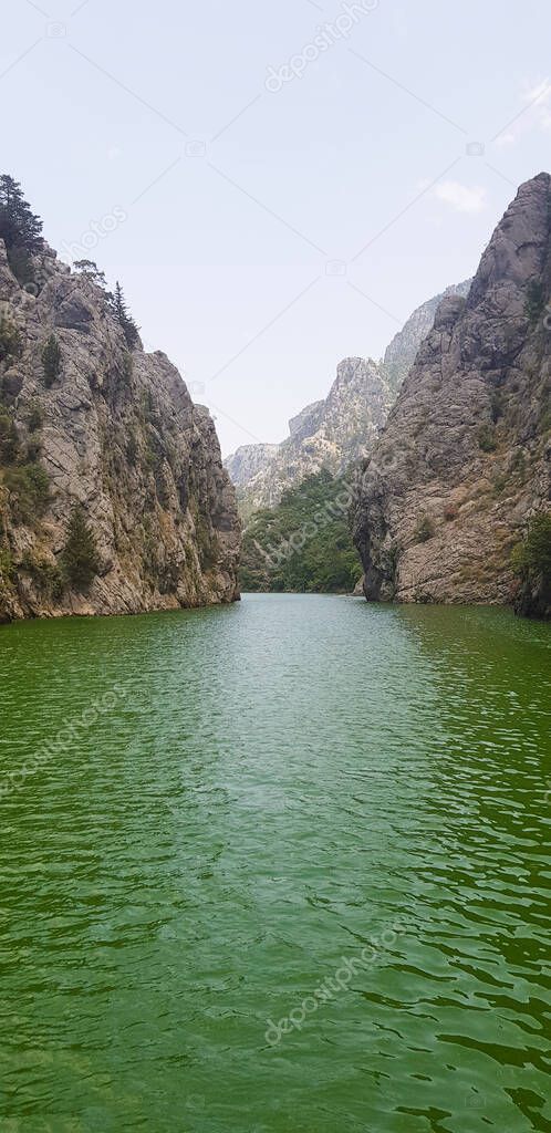 Green Canyon lake in Turkey. Mountain river. Mountain view