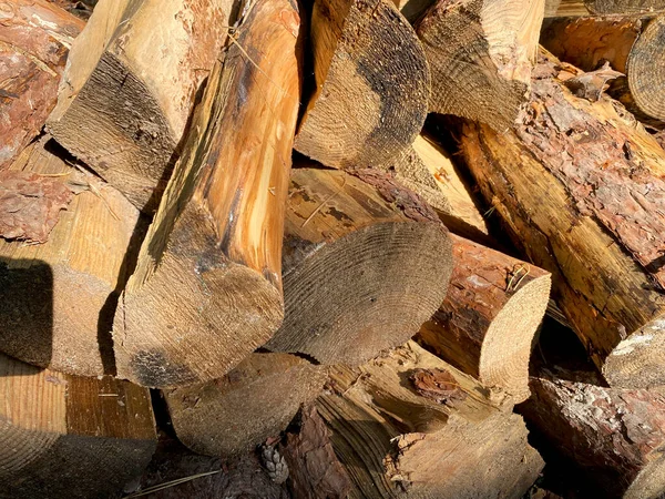 Fondo Madera Picada Yaciendo Uno Encima Del Otro Montón Madera —  Fotos de Stock