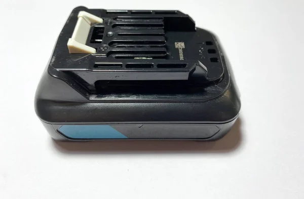 Laddningsbatteri För Skruvmejsel Vit Isolerad Bakgrund — Stockfoto