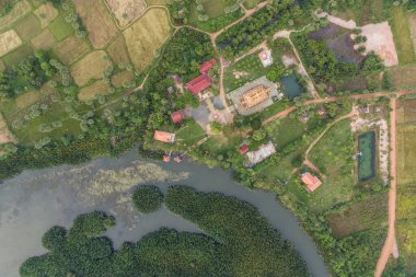 Krong Kamp Toek Vil Pagoda Stupa Kamboçya Asya Hava Aracı Görünümü