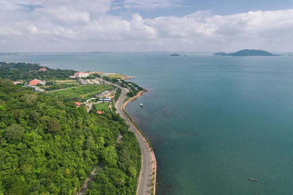 Kep Spiaggia Sabbia Bianca Kampot Cambogia Asia Aerial Drone Foto — Foto Stock