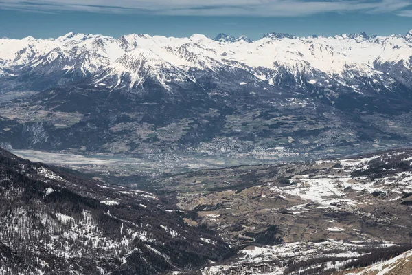 Les Menuires Resort Winter Französische Alpen Winter Schneebedeckte Berge Frankreich — Stockfoto