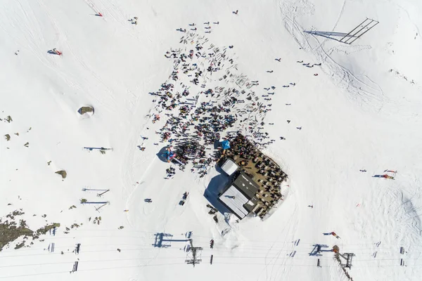 Apres Ski Les Menuires Resort Зимою Французькі Альпи Взимку Сніжні — стокове фото