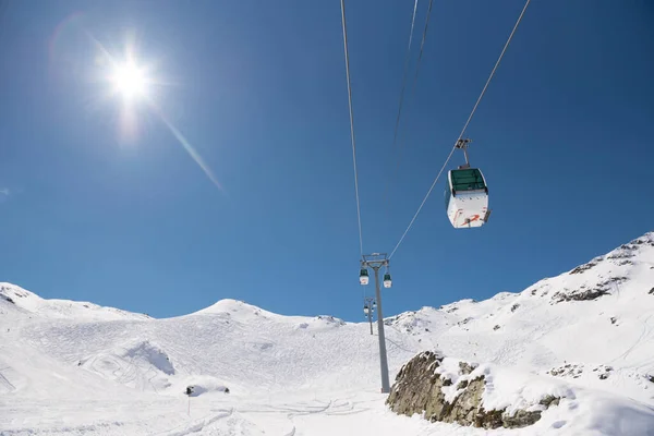 Les Menuires Resort Zimě Francouzské Alpy Zimě Zasněžené Hory Francii — Stock fotografie